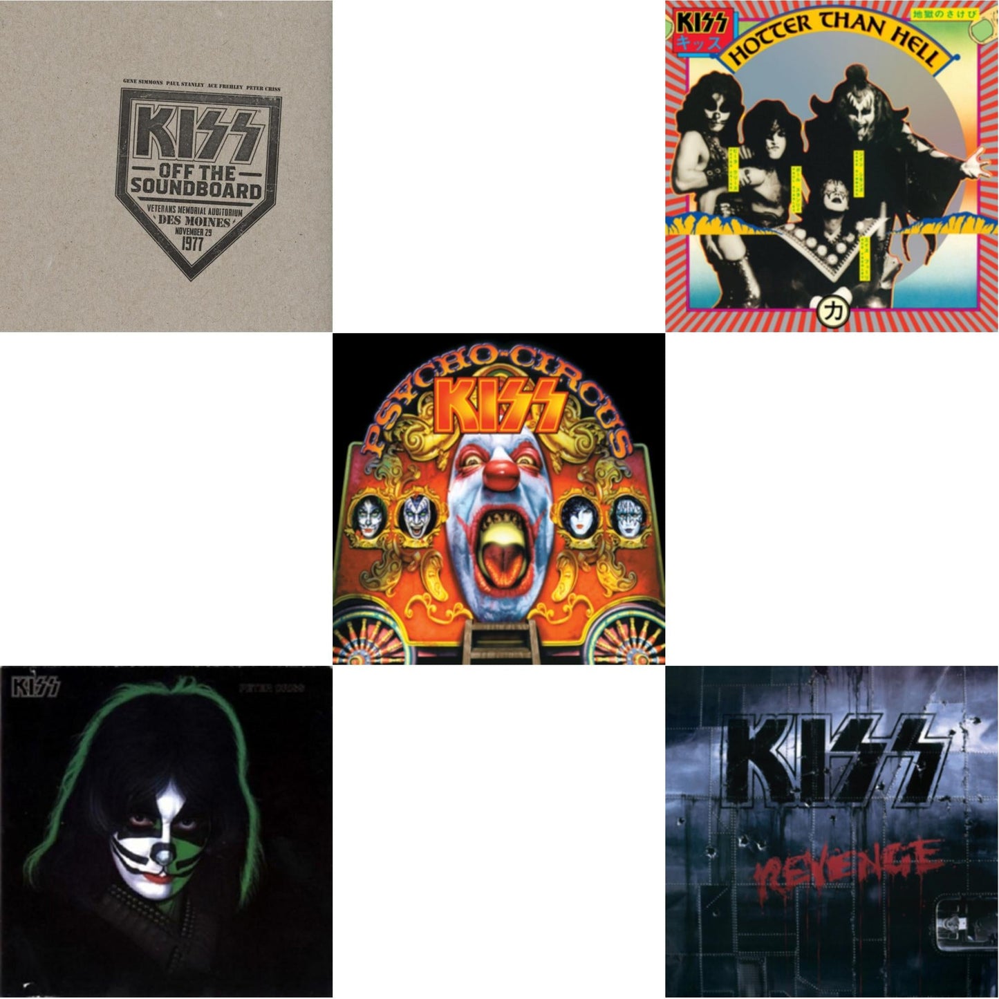 Kiss Off The Soundboard: Live In Des Moines (2LP) & Revenge & Hotter Than Hell & Psycho Circus & Peter Criss
