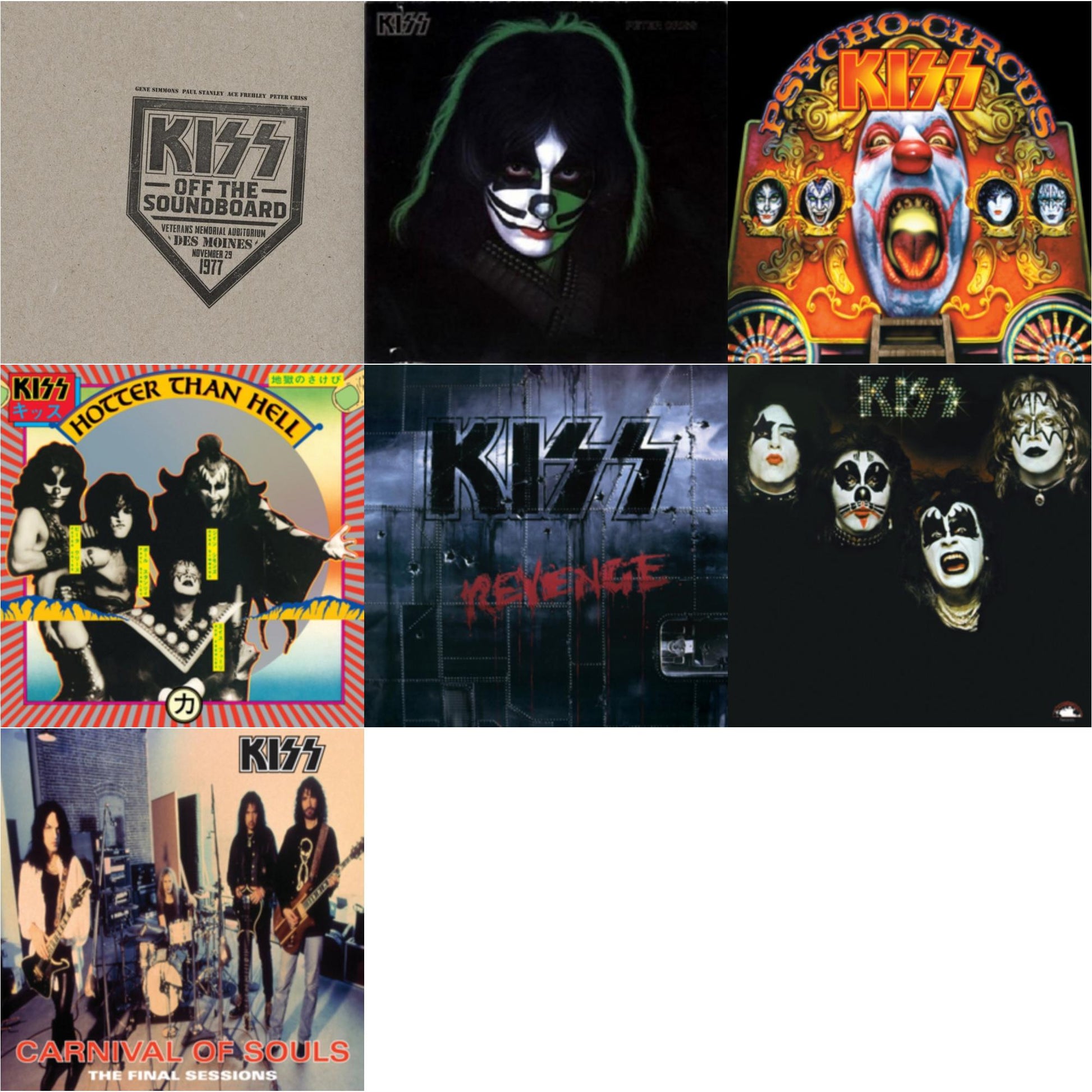 This is a 7 LP Vinyl SKU bundle.
1.This LP Vinyl is brand new.Format: LP VinylMusic Style: DroneThis item's title is: Kiss Off The Soundboard: Live In Des Moines (2LP)Artist: KissLabel: UMEBarcode: 602445825578Release Date: 9/9/2022
2.This LP Vinyl is brand new.