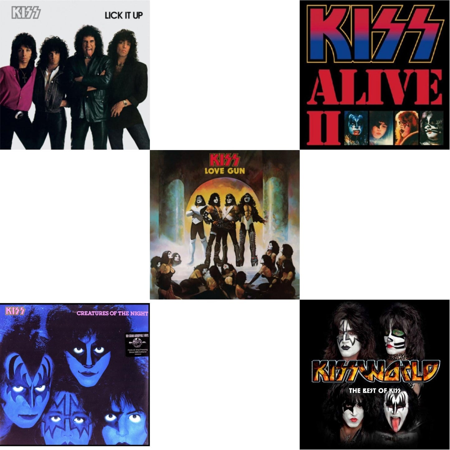 Lick It Up & Creatures Of Night & Love Gun & Alive Ii & Kissworld - The Best Of Kiss (2 LP)