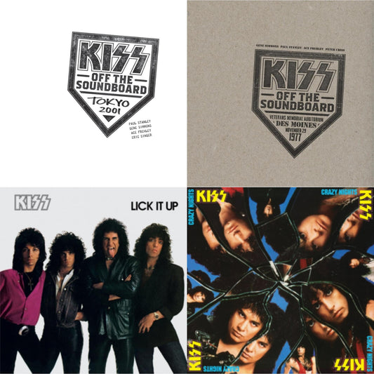Kiss Off The Soundboard: Tokyo 2001 (3LP) & Kiss Off The Soundboard: Live In Des Moines (2LP) & Lick It Up & Crazy Nights