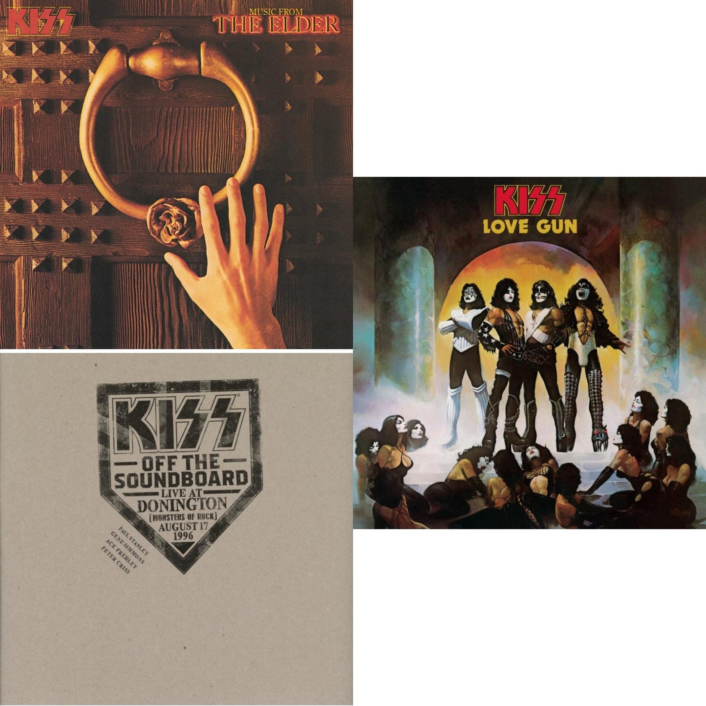 Music From The Elder (Half-Speed Master/Clear LP Vinyl/180G) & Kiss Off The Soundboard: Donington 1996 (Live) (3LP) & Love Gun (Tangerine/Aqua Splatter LP Vinyl)