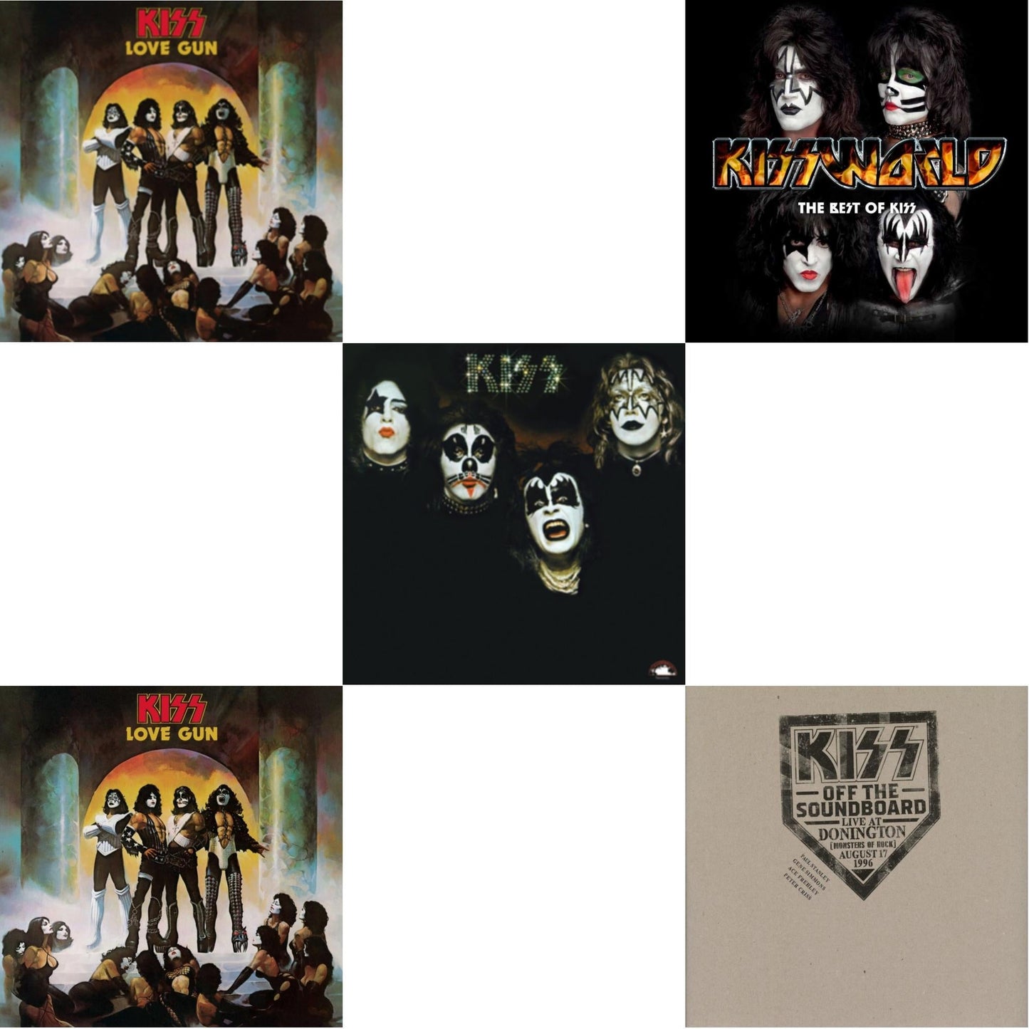 Kiss Off The Soundboard: Donington 1996 (Live) (3LP) & Love Gun (Tangerine/Aqua Splatter LP Vinyl) & Kiss & Love Gun & Kissworld - The Best Of Kiss (2 LP)