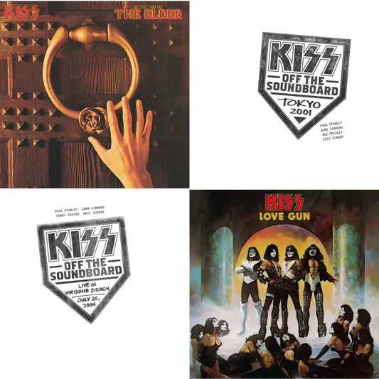 Music From The Elder (Half-Speed Master/Clear LP Vinyl/180G) & Kiss Off The Soundboard: Tokyo 2001 (3LP) & Kiss Off The Soundboard: Live In Virginia Beach (3LP) & Love Gun (Tangerine/Aqua Splatter LP Vinyl)