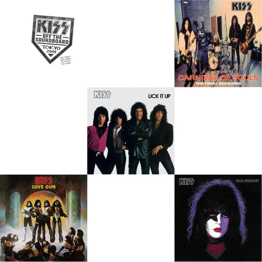 Kiss Off The Soundboard: Tokyo 2001 (3LP) & Love Gun (Tangerine/Aqua Splatter LP Vinyl) & Lick It Up & Carnival Of Souls & Paul Stanley