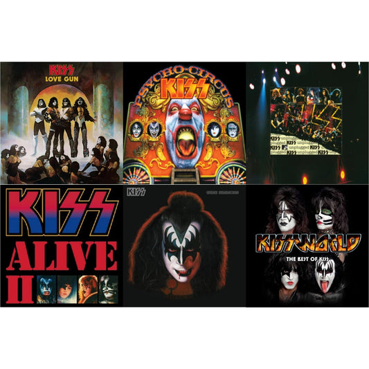 Love Gun (Tangerine/Aqua Splatter LP Vinyl) & Psycho Circus & Mtv Unplugged & Alive Ii & Gene Simmons & Kissworld - The Best Of Kiss (2 LP)
