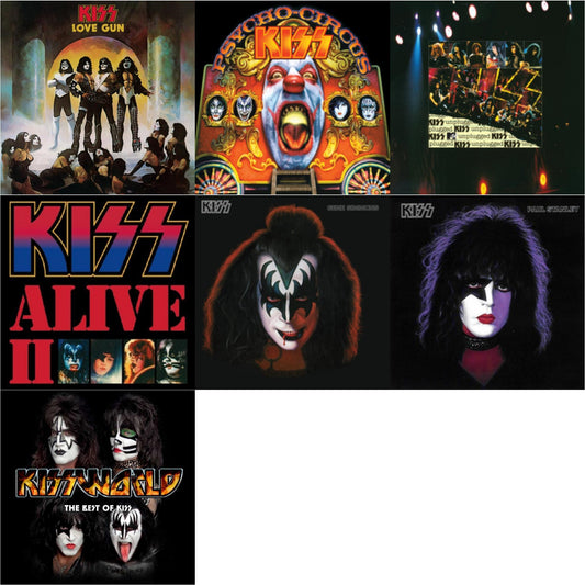Love Gun (Tangerine/Aqua Splatter LP Vinyl) & Psycho Circus & Mtv Unplugged & Alive Ii & Gene Simmons & Paul Stanley & Kissworld - The Best Of Kiss (2 LP)