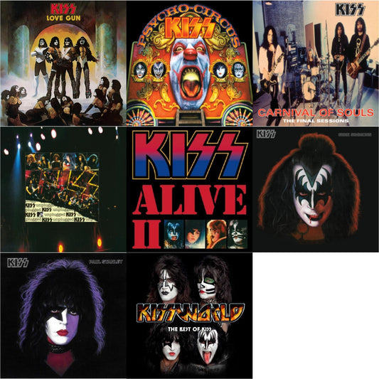 Love Gun (Tangerine/Aqua Splatter LP Vinyl) & Psycho Circus & Carnival Of Souls & Mtv Unplugged & Alive Ii & Gene Simmons & Paul Stanley & Kissworld - The Best Of Kiss (2 LP)