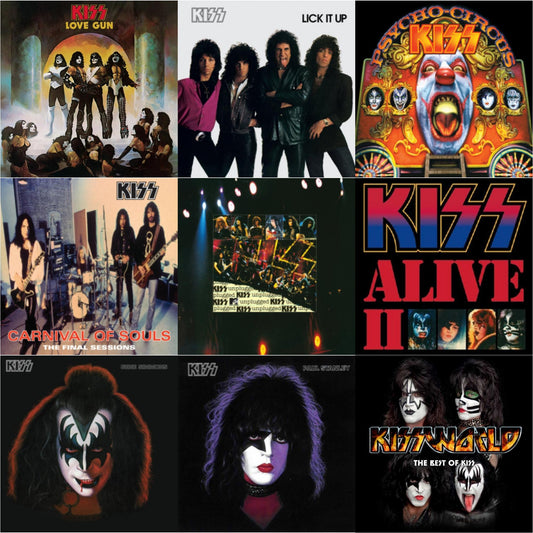 Love Gun (Tangerine/Aqua Splatter LP Vinyl) & Lick It Up & Psycho Circus & Carnival Of Souls & Mtv Unplugged & Alive Ii & Gene Simmons & Paul Stanley & Kissworld - The Best Of Kiss (2 LP)