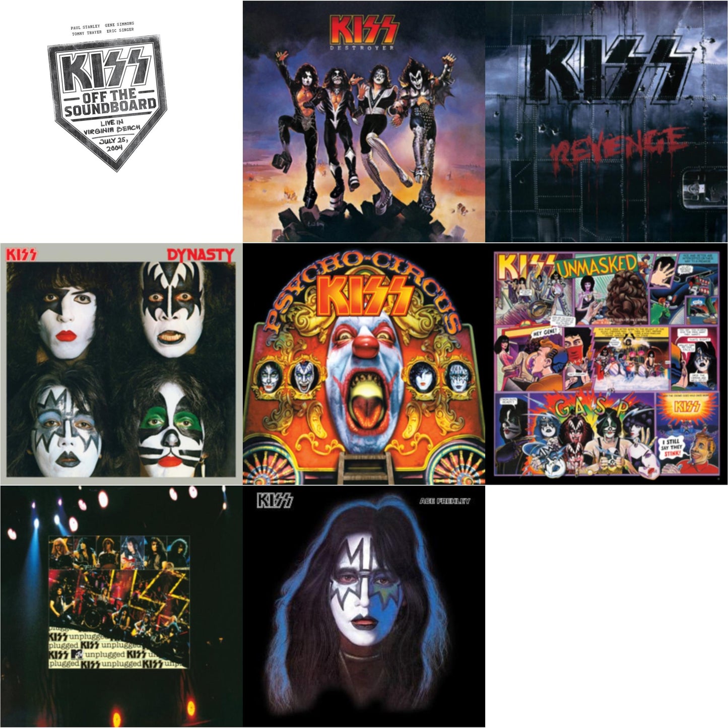 Kiss Off The Soundboard: Live In Virginia Beach (3LP) & Destroyer & Revenge & Dynasty & Psycho Circus & Unmasked & Mtv Unplugged & Ace Frehley