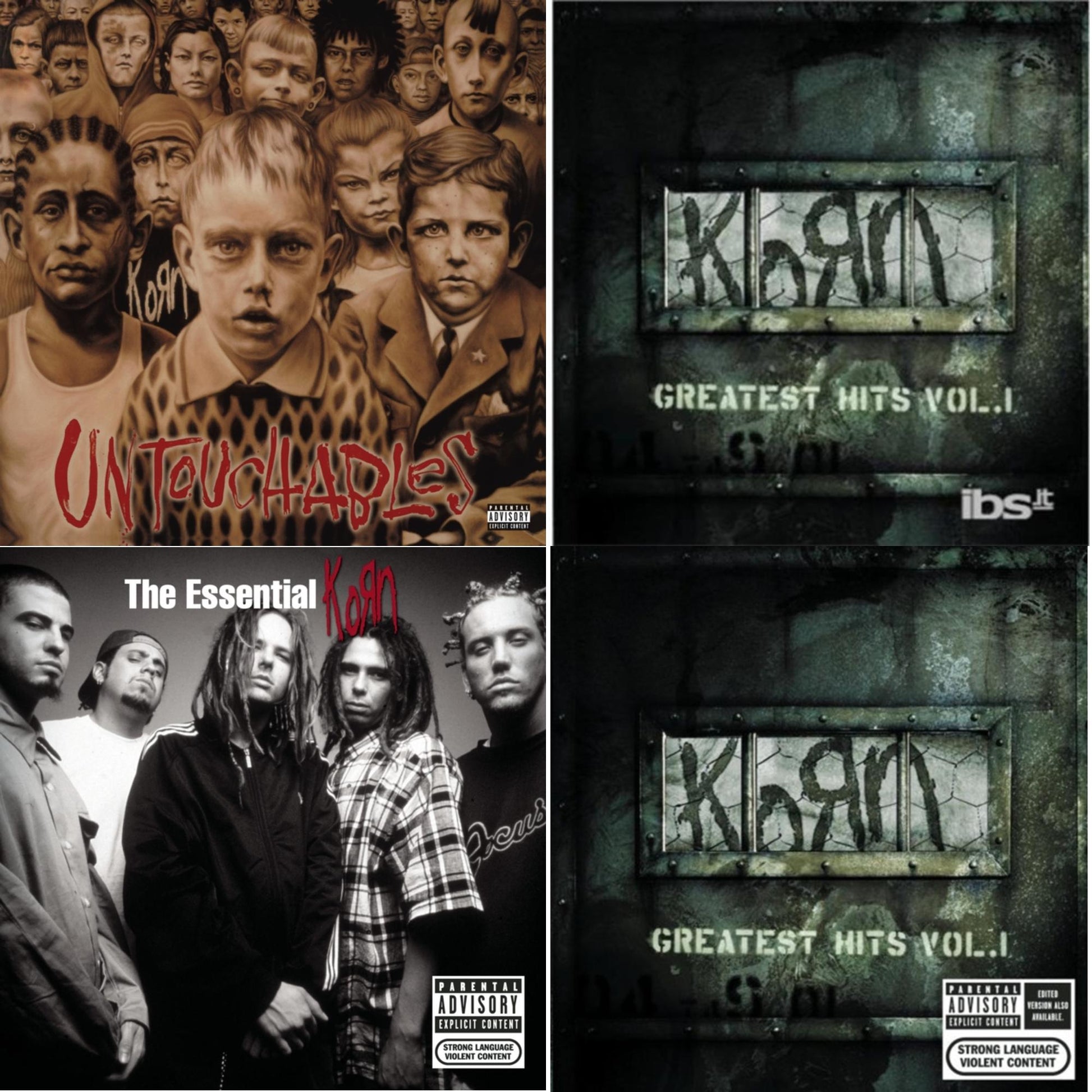 This is a 4 CD SKU bundle.
1.This CD is brand new.Format: CDMusic Style: Alternative RockThis item's title is: UntouchablesArtist: KornBarcode: 886978795823Release Date: 3/15/2011
2.This CD is brand new.