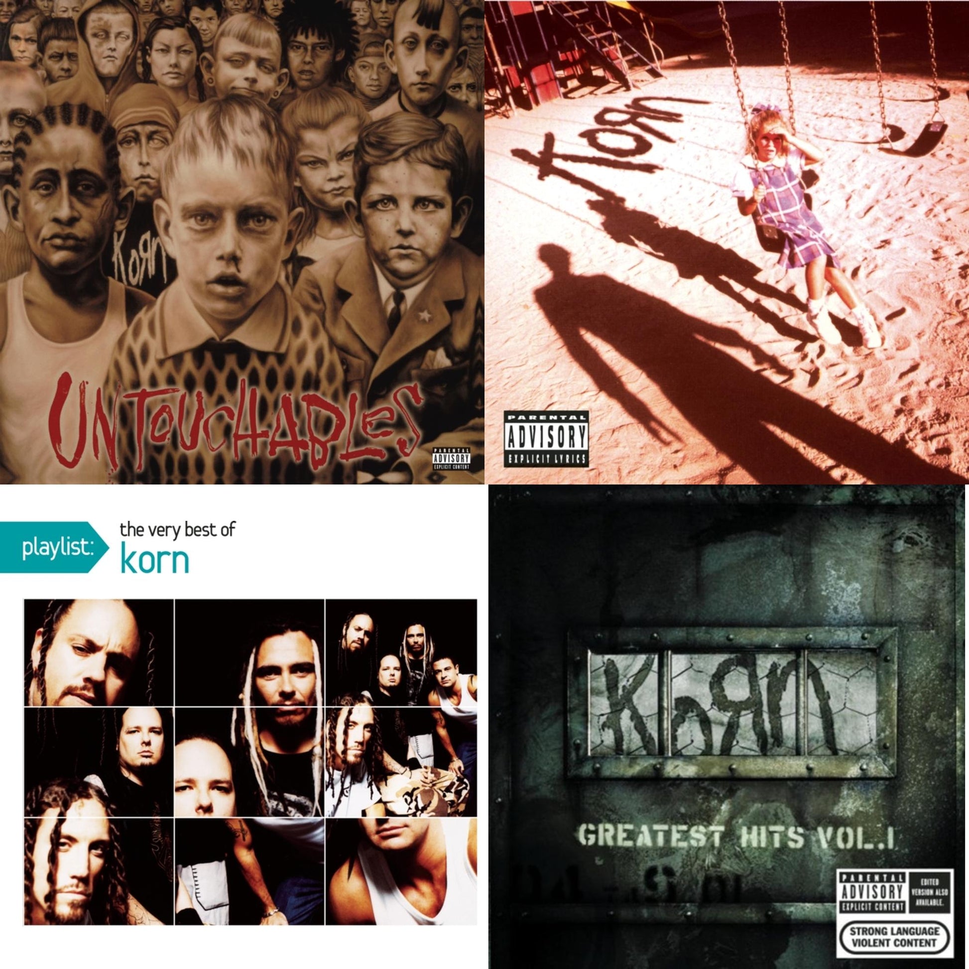 This is a 4 CD SKU bundle.
1.This CD is brand new.Format: CDMusic Style: Alternative RockThis item's title is: UntouchablesArtist: KornBarcode: 886978795823Release Date: 3/15/2011
2.This CD is brand new.