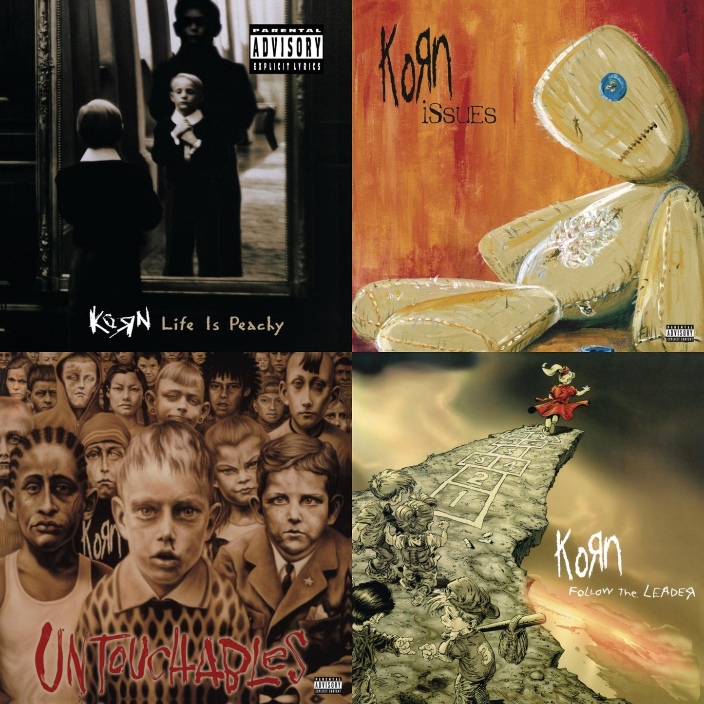 This is a 4 CD SKU bundle.
1.This CD is brand new.Format: CDMusic Style: Nu MetalThis item's title is: Life Is PeachyArtist: KornLabel: SONY SPECIAL MARKETINGBarcode: 886978794628Release Date: 3/18/2011
2.This CD is brand new.