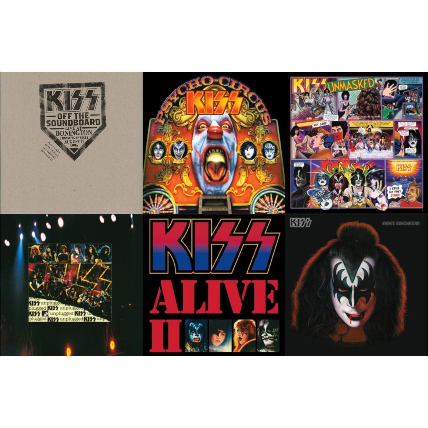 Kiss Off The Soundboard: Donington 1996 (Live) (3LP) & Psycho Circus & Unmasked & Mtv Unplugged & Alive Ii & Gene Simmons