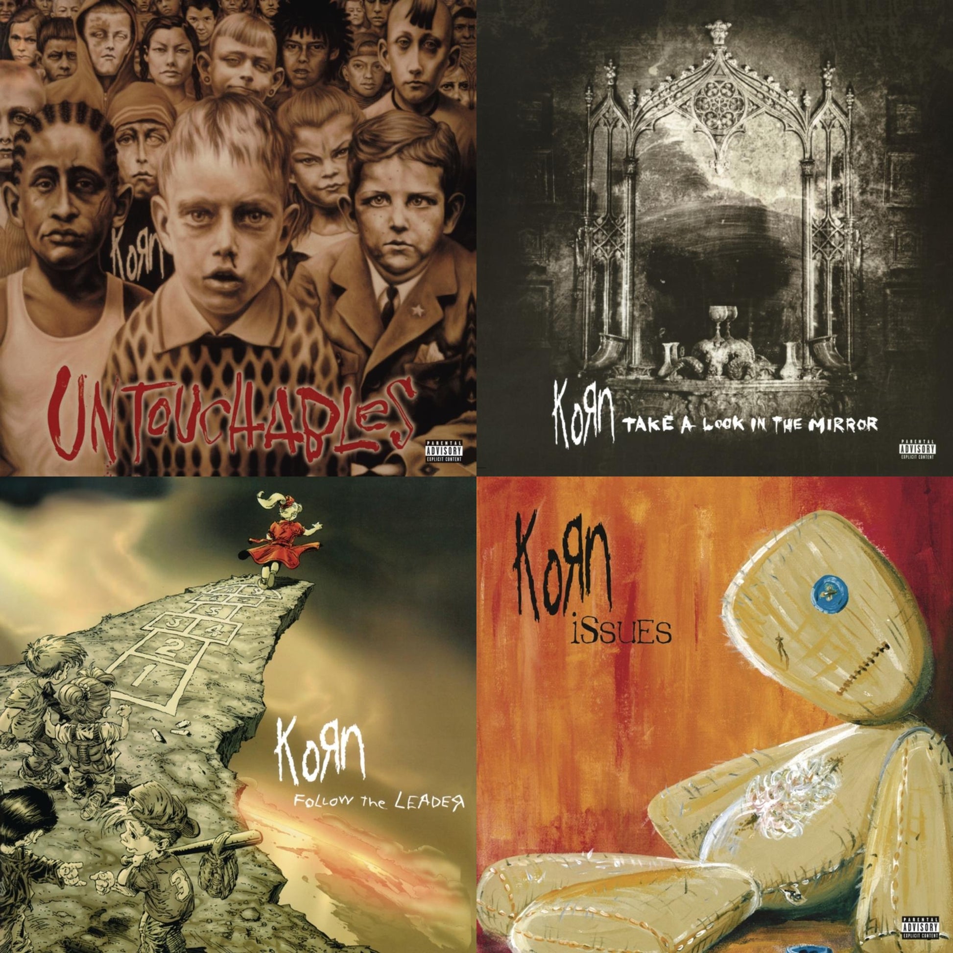 This is a 4 LP Vinyl SKU bundle.
1.This LP Vinyl is brand new.Format: LP VinylMusic Style: Nu MetalThis item's title is: Issues (X) (2LP/140G)Artist: KornLabel: LEGACY/ EPICBarcode: 190758439815Release Date: 11/2/2018
2.This LP Vinyl is brand new.