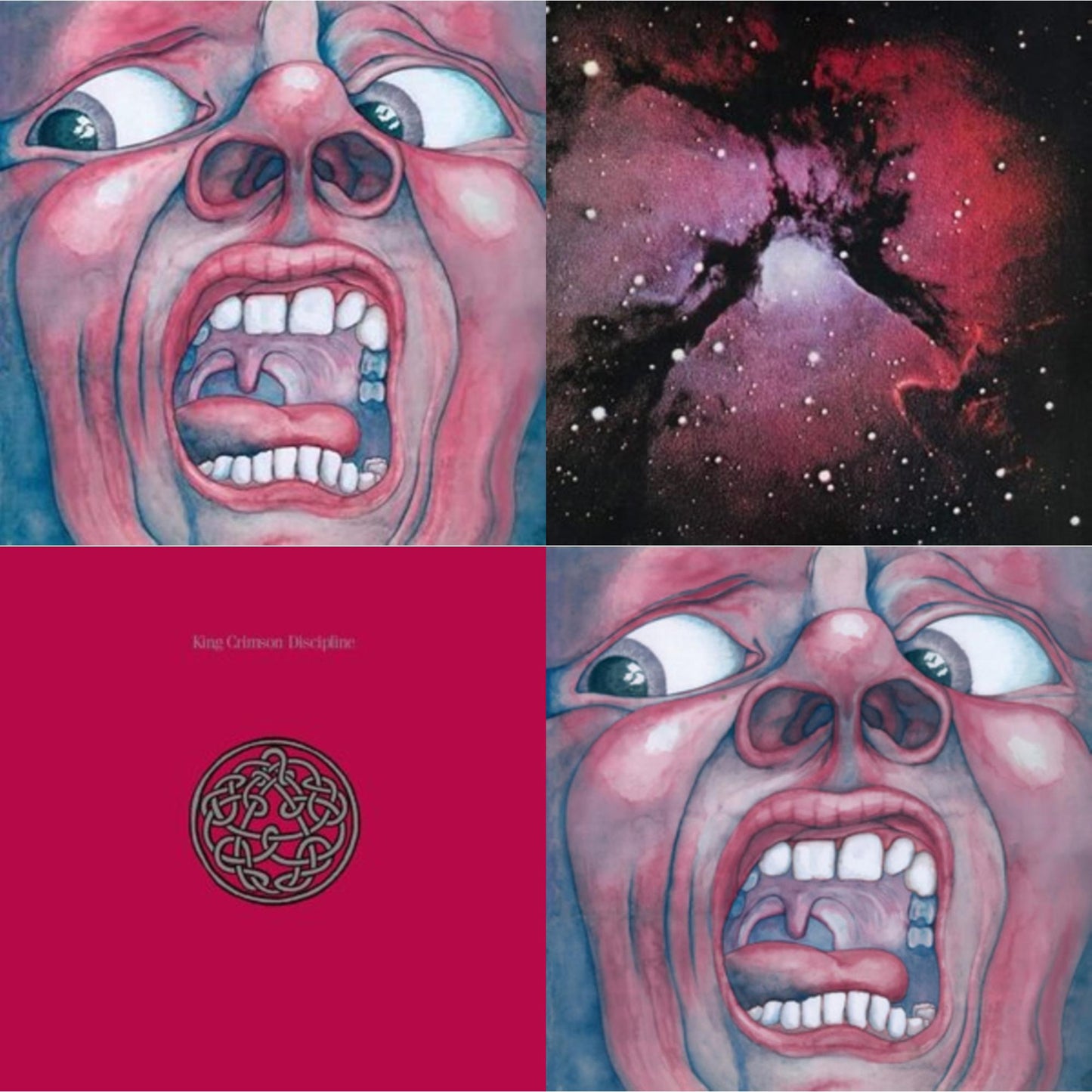 King Crimson - In The Court Of Crimson (200G/Remix/Ltd) & Islands (200G/Remix/Ltd) & Discipline (200G/2022 Steven Wilson Remix) & In The Court Of The Crimson King (200G) - LP Vinyl Bundle