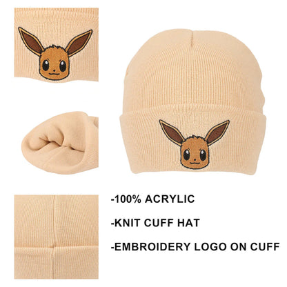Beanie Ribbed Knit: Pokemon - Embroidered Eevee