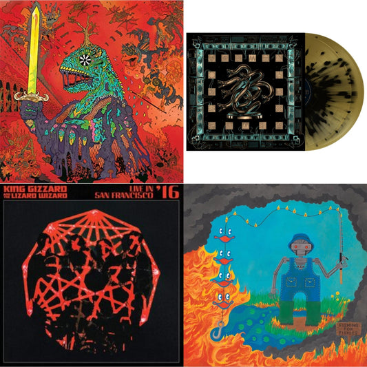 This is a 4 LP Vinyl SKU bundle.
1.This LP Vinyl is brand new.Format: LP VinylMusic Style: Psychedelic RockThis item's title is: 12 Bar Bruise (Sea Foam Green LP Vinyl)Artist: King Gizzard & The Lizard WizardLabel: ATO RECORDSBarcode: 880882339517Release Date: 11/2/2018
2.