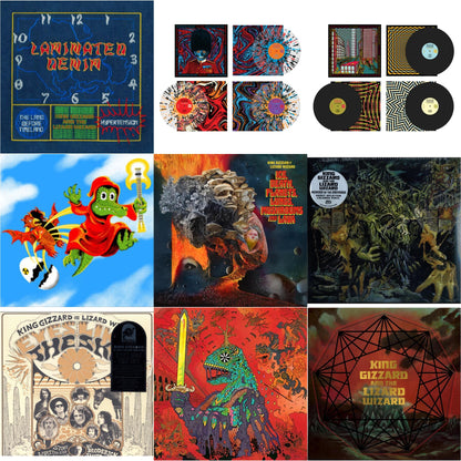 This is a 9 LP Vinyl SKU bundle.
1.This LP Vinyl is brand new.Format: LP VinylMusic Style: Psychedelic RockThis item's title is: Laminated Denim (Lucky Rainbow LP Vinyl)Artist: King Gizzard & The Lizard WizardLabel: KGLWBarcode: 198704290206Release Date: 4/25/2025
2.