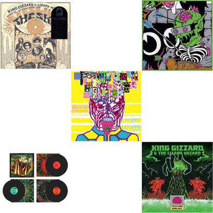 This is a 5 LP Vinyl SKU bundle.
1.This LP Vinyl is brand new.Format: LP VinylThis item's title is: Eyes Likes The Sky (Peach LP Vinyl)Artist: King Gizzard & The Lizard WizardLabel: ATO RECORDSBarcode: 880882339418Release Date: 11/2/2018
2.This LP Vinyl is brand new.