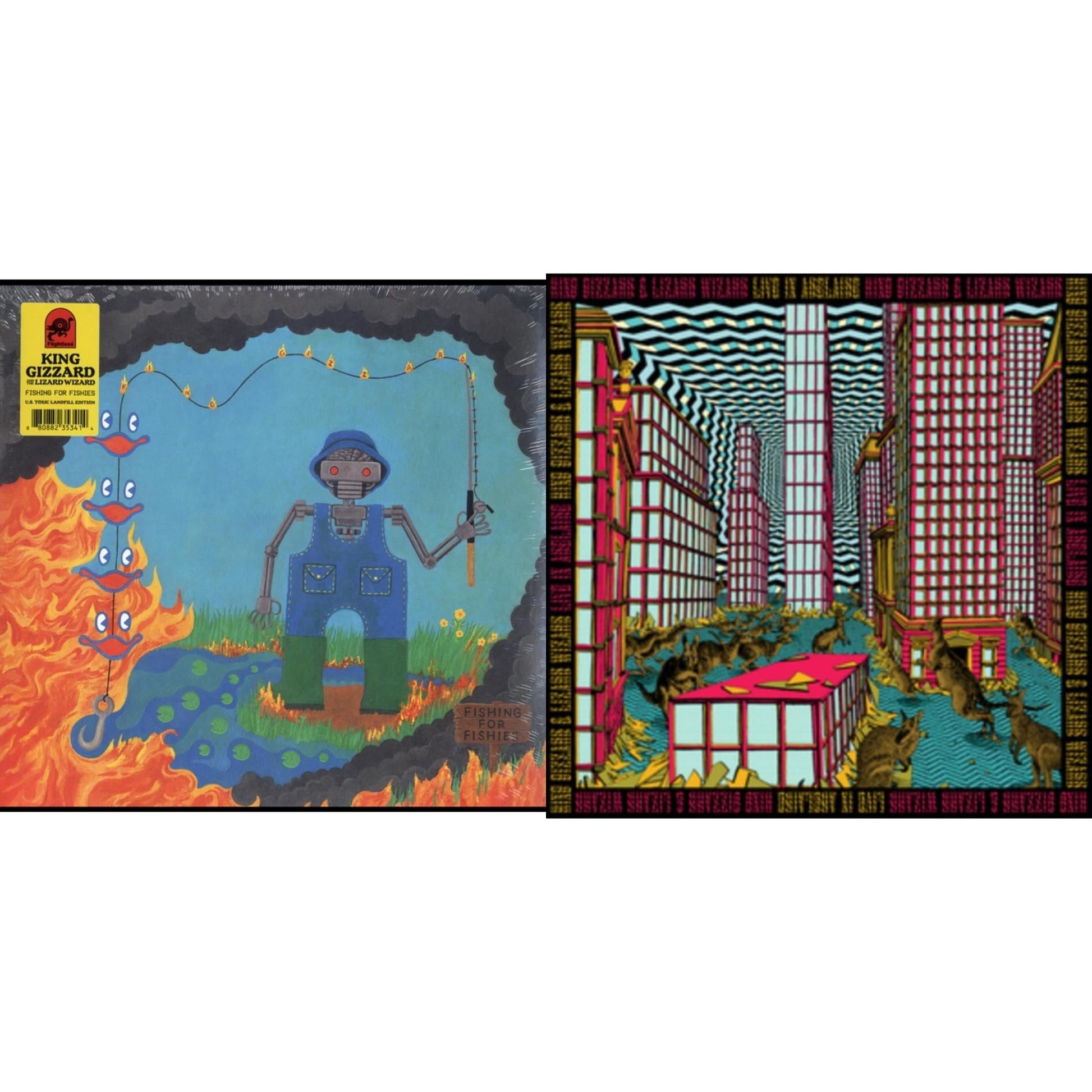 This is a 2 LP Vinyl SKU bundle.
1.This LP Vinyl is brand new.Format: LP VinylMusic Style: Psychedelic RockThis item's title is: Fishing For Fishies (Green LP Vinyl)Artist: King Gizzard & The Lizard WizardLabel: FlightlessBarcode: 880882353414Release Date: 4/26/2019
2.