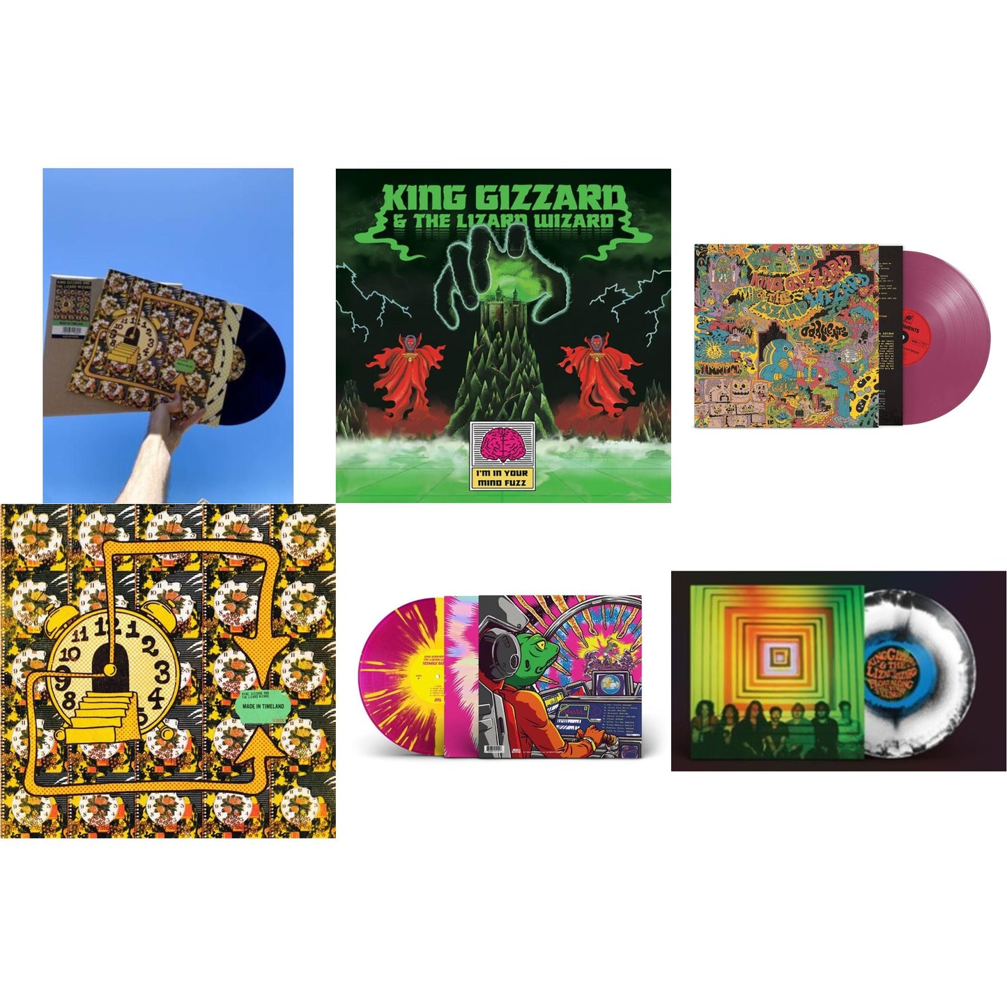 Made In Timeland & I'm In Your Mind Fuzz & Oddments (Plum LP Vinyl) & Made In Timeland & Teenage Gizzard (Magenta & Yellow Splatter LP Vinyl) & Float Along - Fill Your Lungs (Venusian Sky Color LP Vinyl)