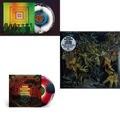 Murder Of The Universe (Transparent Green W/Mustard Yelow Splatter LP Vinyl) & Nonagon Infinity (Yellow/Red/Black LP Vinyl) & Float Along - Fill Your Lungs (Venusian Sky Color LP Vinyl)