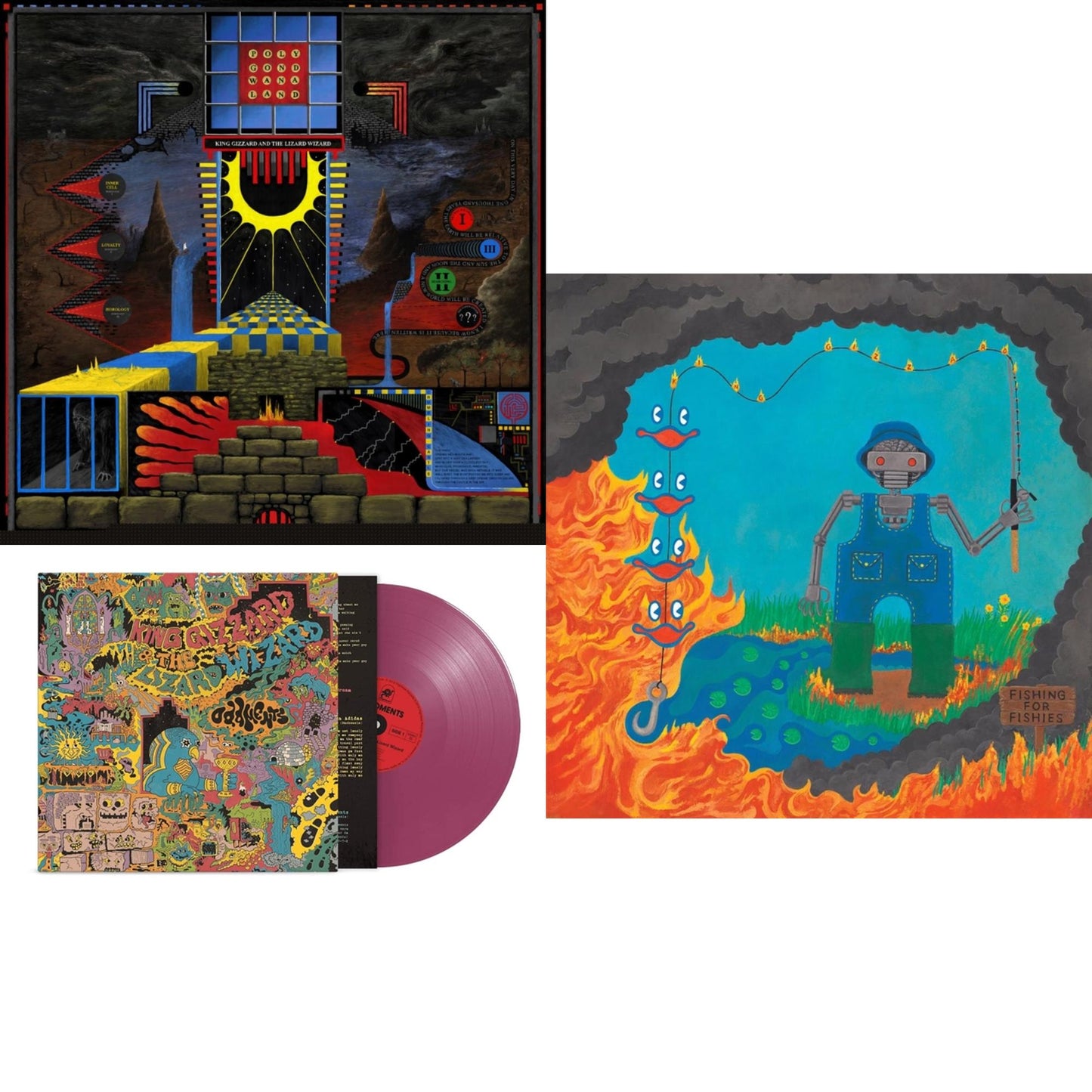 Polygondwanaland & Oddments (Plum LP Vinyl) & Fishing For Fishies (Oil Spill Edition LP Vinyl)