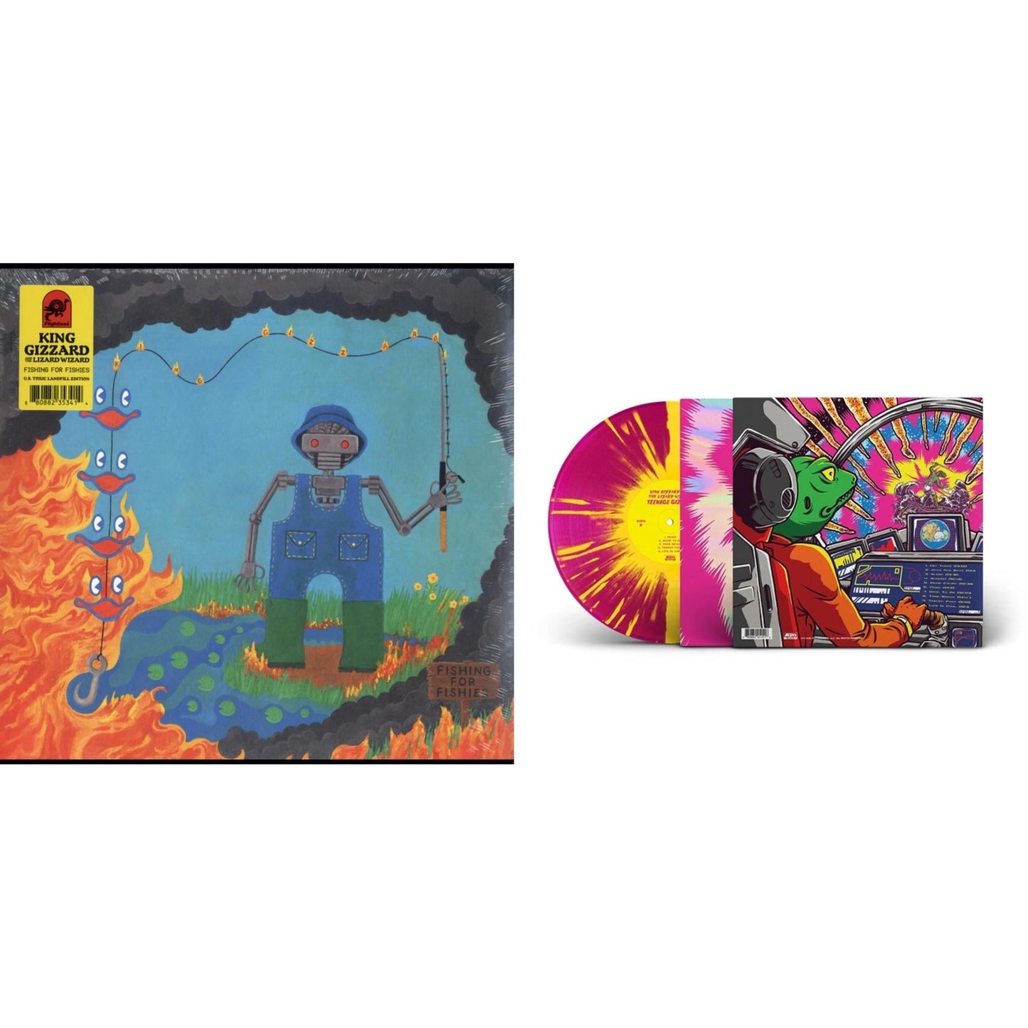This is a 2 LP Vinyl SKU bundle.
1.This LP Vinyl is brand new.Format: LP VinylMusic Style: Psychedelic RockThis item's title is: Fishing For Fishies (Green LP Vinyl)Artist: King Gizzard & The Lizard WizardLabel: FlightlessBarcode: 880882353414Release Date: 4/26/2019
2.