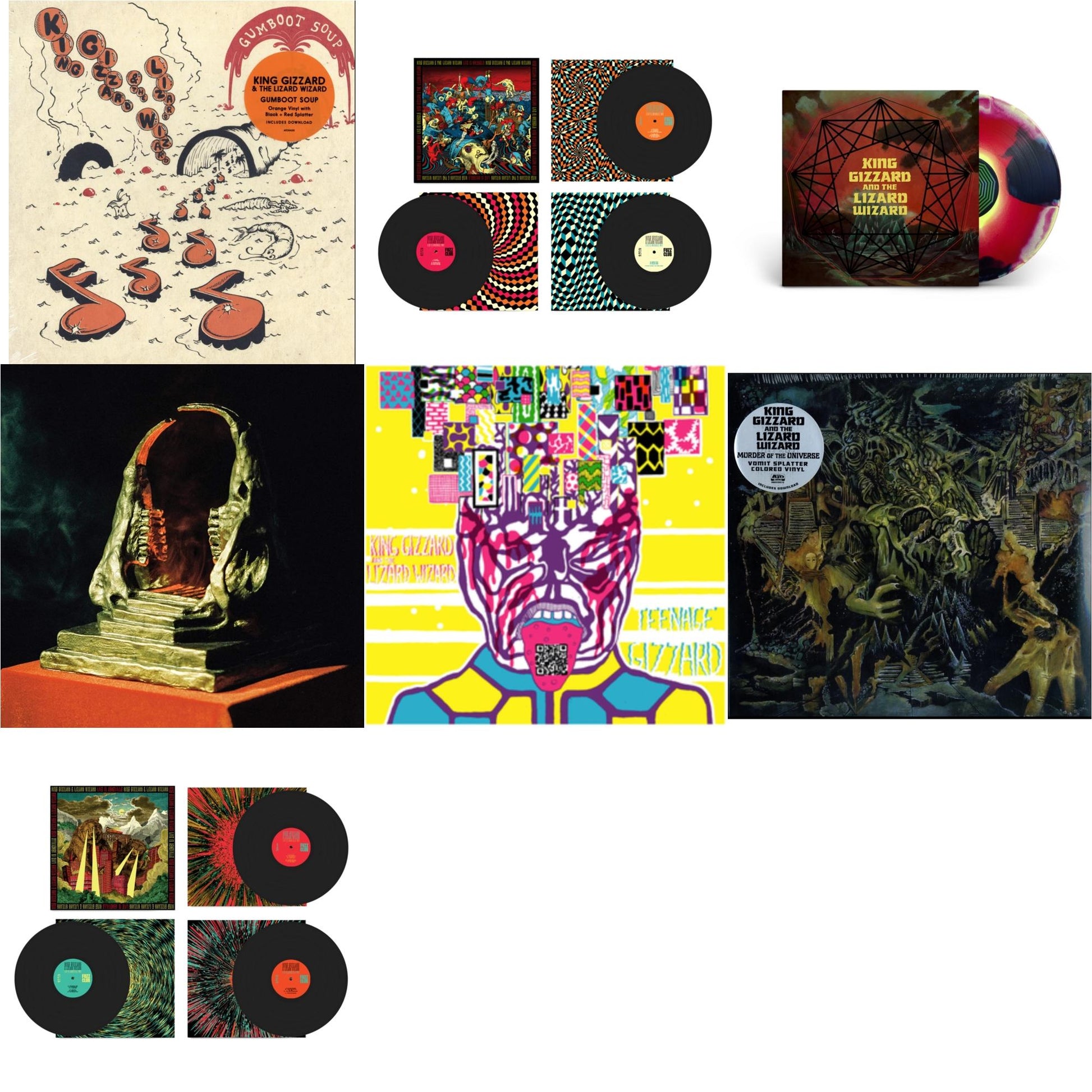 This is a 7 LP Vinyl SKU bundle.
1.This LP Vinyl is brand new.Format: LP VinylThis item's title is: Gumboot SoupArtist: King Gizzard & The Lizard WizardLabel: ATO RECORDSBarcode: 880882322717Release Date: 3/30/2018
2.This LP Vinyl is brand new.