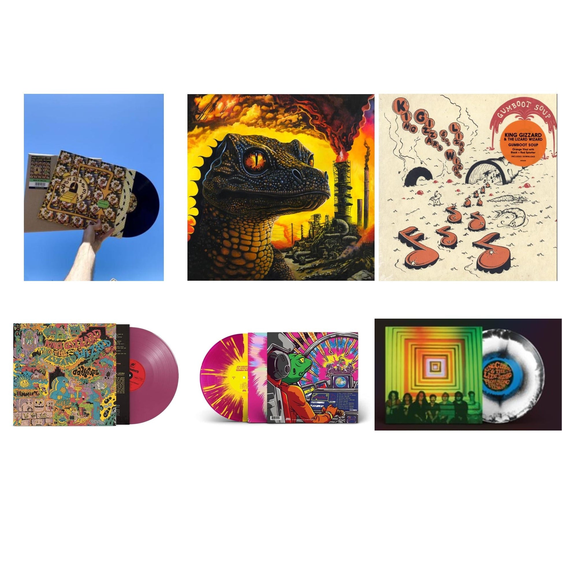 This is a 6 LP Vinyl SKU bundle.
1.This LP Vinyl is brand new.Format: LP VinylMusic Style: Psychedelic RockThis item's title is: Made In TimelandArtist: King Gizzard & The Lizard WizardLabel: KGLWBarcode: 5051083158589Release Date: 4/15/2022
2.This LP Vinyl is brand new.