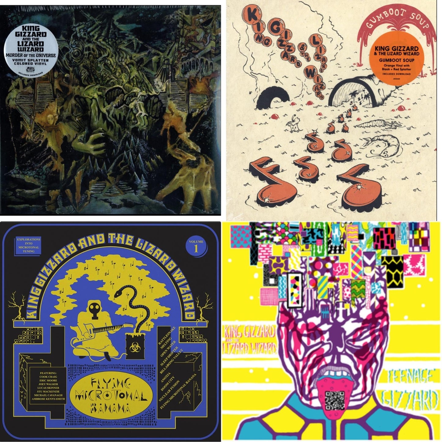 This is a 4 LP Vinyl SKU bundle.
1.This LP Vinyl is brand new.Format: LP VinylMusic Style: SurfThis item's title is: Teenage Gizzard (Fuzz Club Official Bootleg) (Deluxe Edition)Artist: King Gizzard & The Lizard WizardLabel: FUZZ CLUBBarcode: 5060467887199Release Date: 5/28/2021
2.