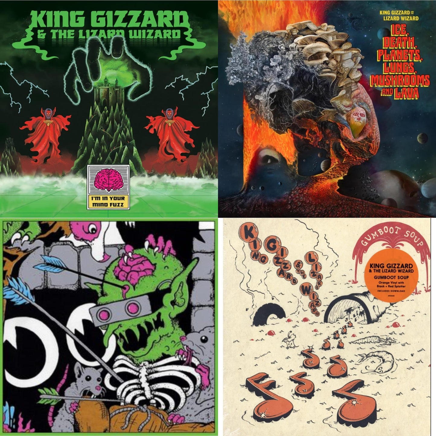 I'm In Your Mind Fuzz & Ice, Death, Planets, Lungs, Mushrooms & Lava (2LP/Recycled Black Wax Vinyl) & Live In Brussels '19 (140G/3LP) & Gumboot Soup