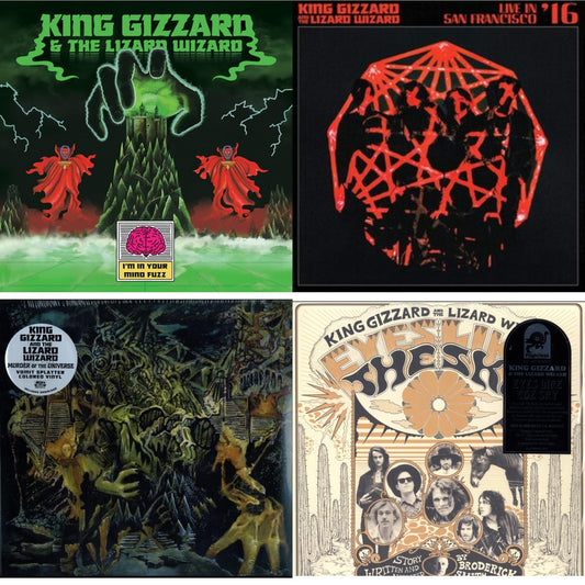 This is a 4 LP Vinyl SKU bundle.
1.This LP Vinyl is brand new.Format: LP VinylMusic Style: Garage RockThis item's title is: I'm In Your Mind FuzzArtist: King Gizzard & The Lizard WizardLabel: KGLWBarcode: 842812149726Release Date: 6/17/2022
2.This LP Vinyl is brand new.