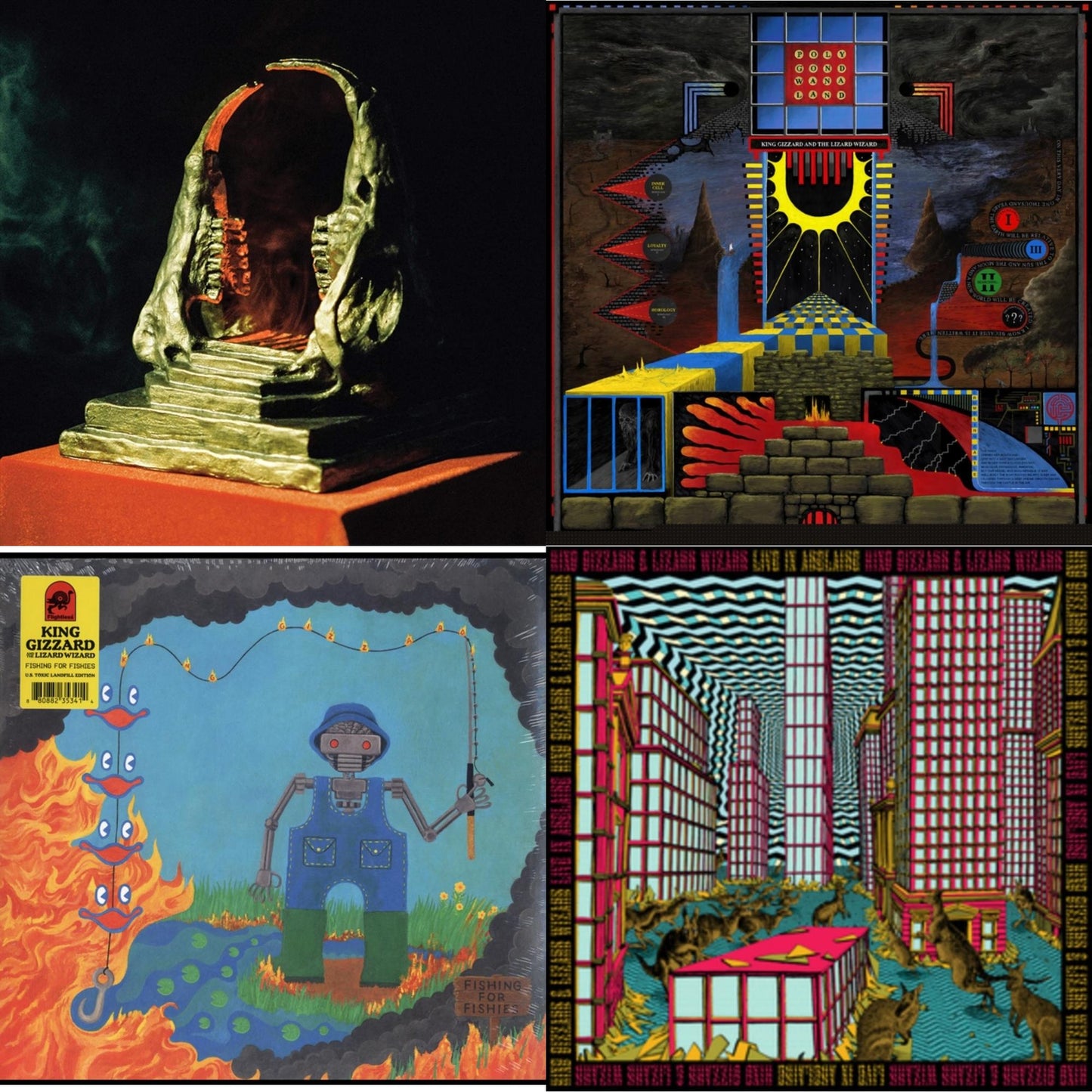 This is a 4 LP Vinyl SKU bundle.
1.This LP Vinyl is brand new.Format: LP VinylMusic Style: Heavy MetalThis item's title is: Infest The Rats' Nest (Red/Black LP Vinyl)Artist: King Gizzard & The Lizard WizardLabel: ATO RECORDSBarcode: 880882367213Release Date: 8/16/2019
2.