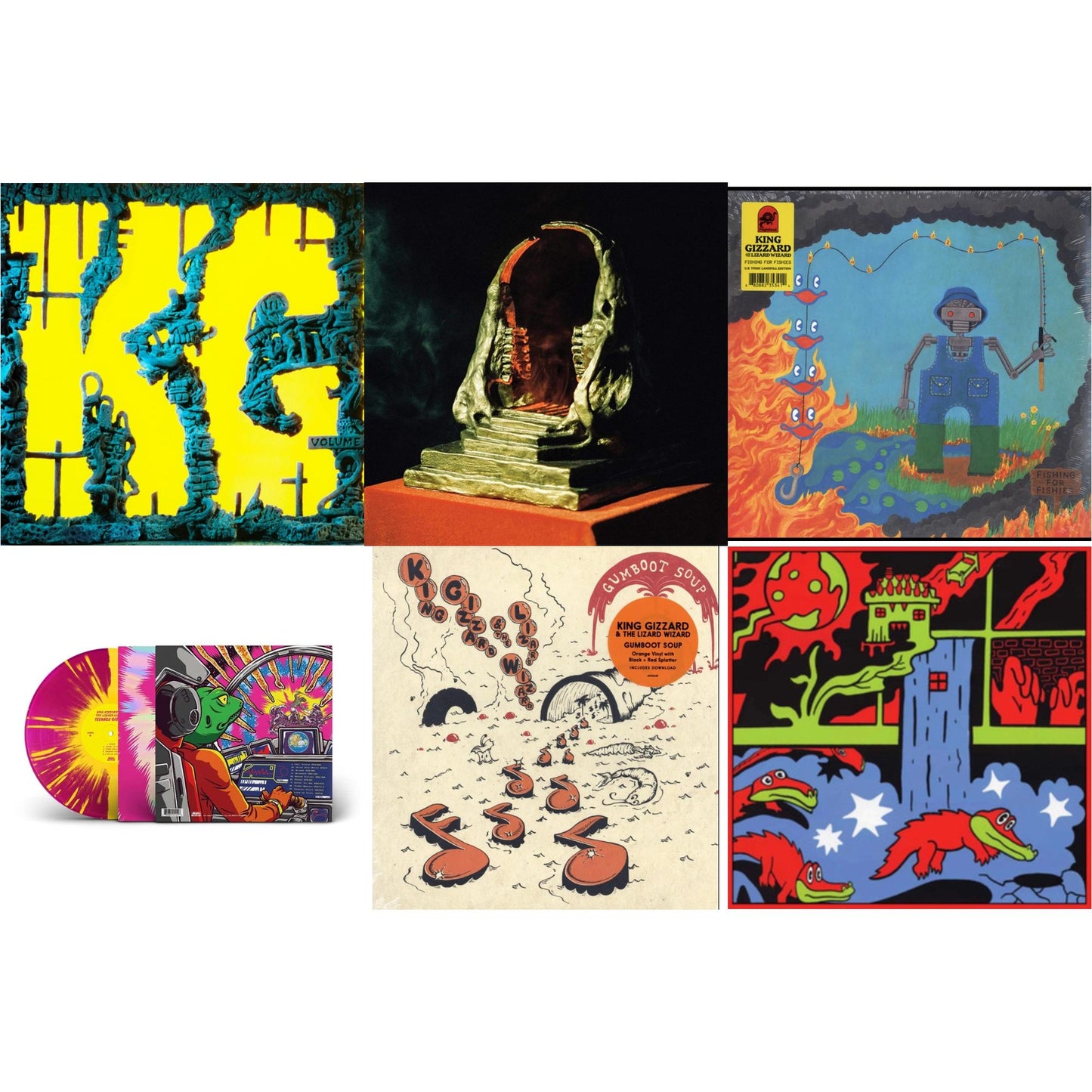 This is a 6 LP Vinyl SKU bundle.
1.This LP Vinyl is brand new.Format: LP VinylMusic Style: Psychedelic RockThis item's title is: K.G. (X)Artist: King Gizzard & The Lizard WizardLabel: KGLWBarcode: 9332727110535Release Date: 12/11/2020
2.This LP Vinyl is brand new.