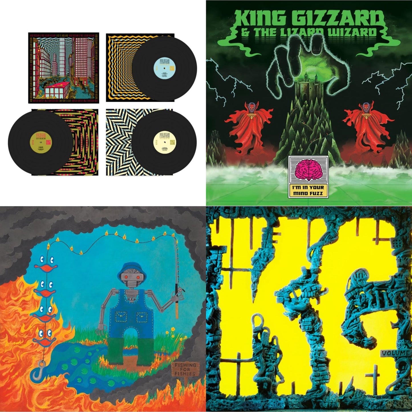 Live In Asheville '19 (Fuzz Club Official Bootleg) & I'm In Your Mind Fuzz & Fishing For Fishies (Oil Spill Edition LP Vinyl) & K.G. (X)