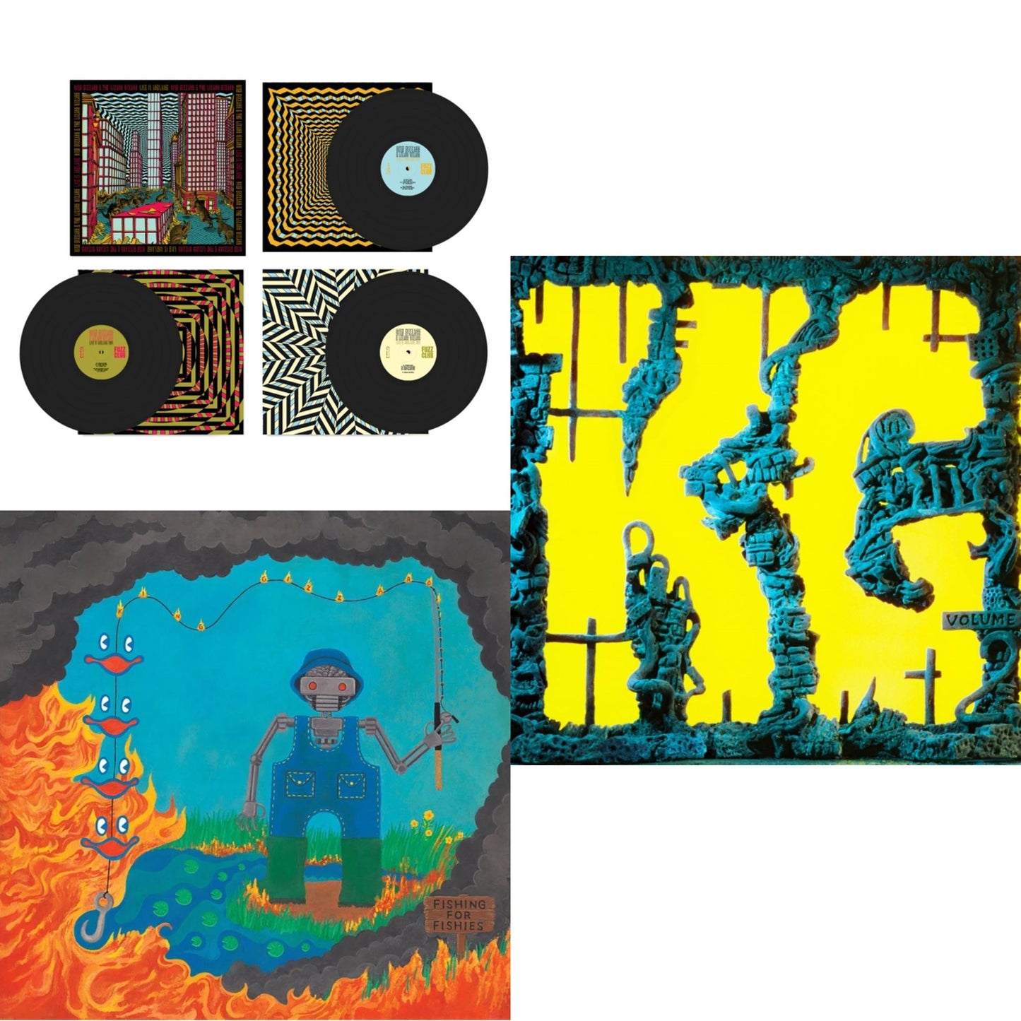 Live In Asheville '19 (Fuzz Club Official Bootleg) & Fishing For Fishies (Oil Spill Edition LP Vinyl) & K.G. (X)