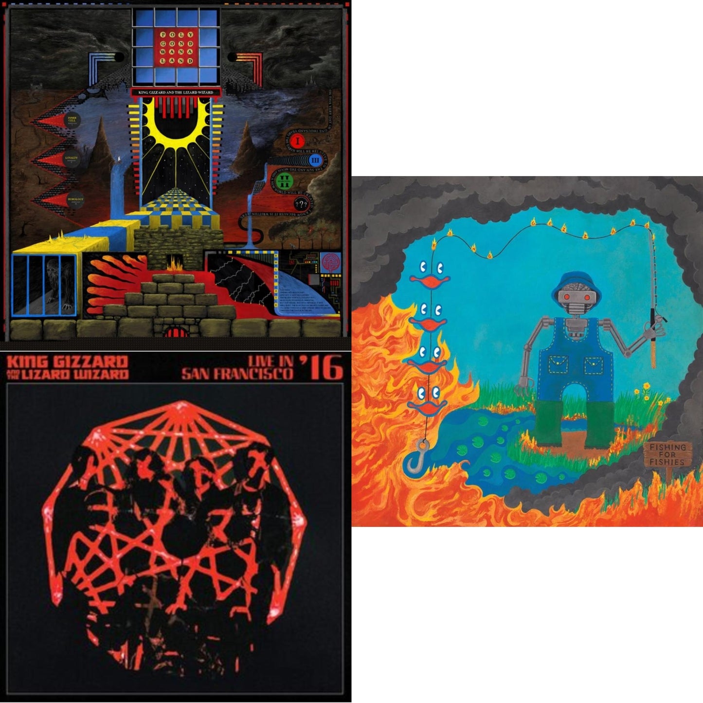 Polygondwanaland & Live In San Francisco '16 (Deluxe/2LP/Fog/Sunburst Vinyl) & Fishing For Fishies (Oil Spill Edition LP Vinyl)