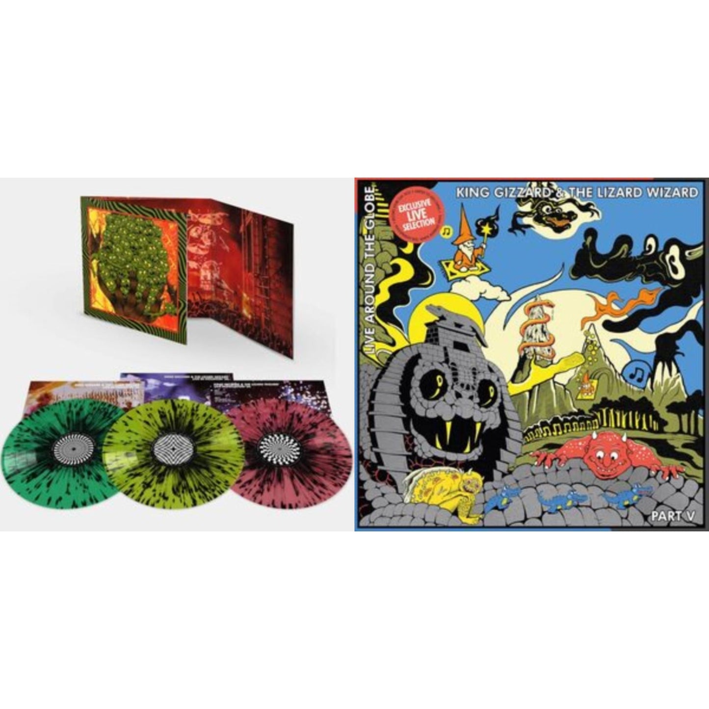 King Gizzard - Live In Houston '24 (3LP/Splatter Vinyl) & Live Around The Globe: Part V (Colored LP Vinyl)
