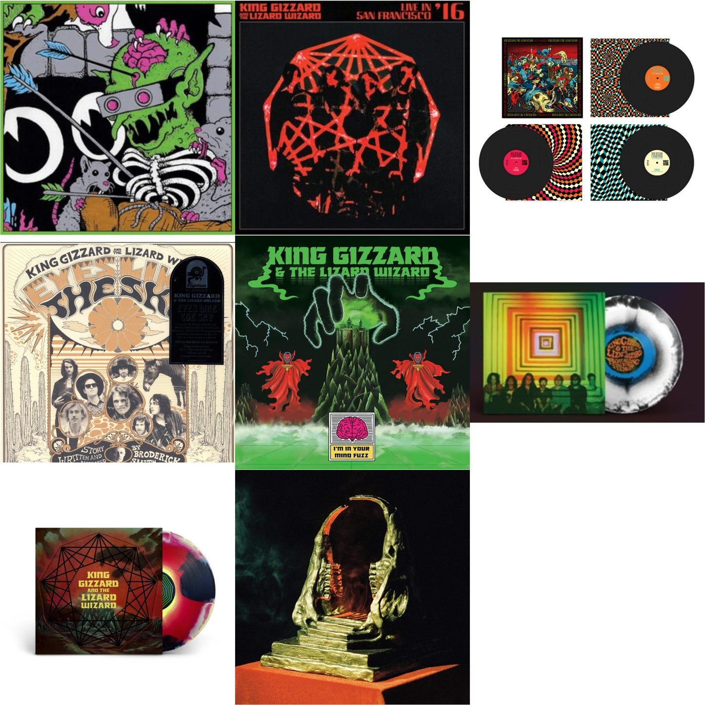 This is a 8 LP Vinyl SKU bundle.
1.This LP Vinyl is brand new.Format: LP VinylMusic Style: Stoner RockThis item's title is: Live In Brussels '19 (140G/3LP)Artist: King Gizzard & The Lizard WizardLabel: DRASTIC PLASTICBarcode: 856684006032Release Date: 9/3/2021
2.
