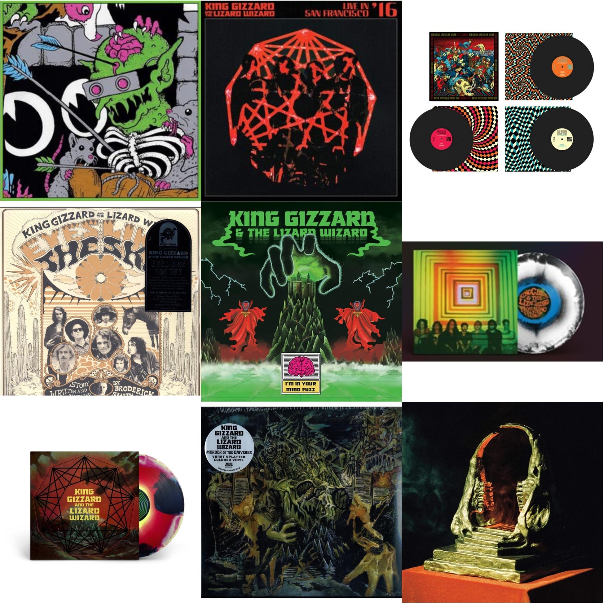 This is a 9 LP Vinyl SKU bundle.
1.This LP Vinyl is brand new.Format: LP VinylMusic Style: Stoner RockThis item's title is: Live In Brussels '19 (140G/3LP)Artist: King Gizzard & The Lizard WizardLabel: DRASTIC PLASTICBarcode: 856684006032Release Date: 9/3/2021
2.