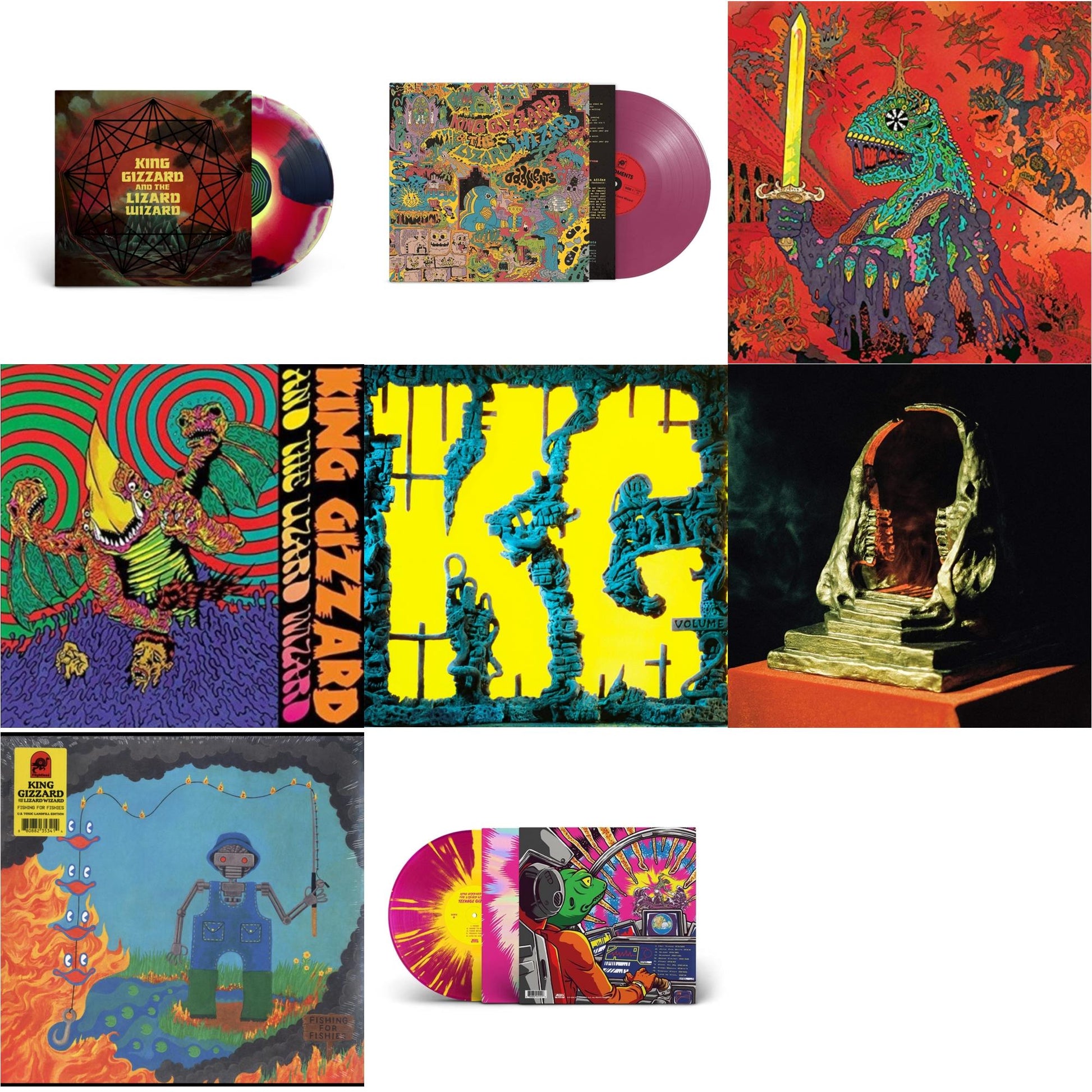 This is a 8 LP Vinyl SKU bundle.
1.This LP Vinyl is brand new.Format: LP VinylMusic Style: Alternative RockThis item's title is: Nonagon Infinity (Yellow/Red/Black LP Vinyl)Artist: King Gizzard & The Lizard WizardLabel: ATO RECORDSBarcode: 880882413613Release Date: 8/6/2020
2.