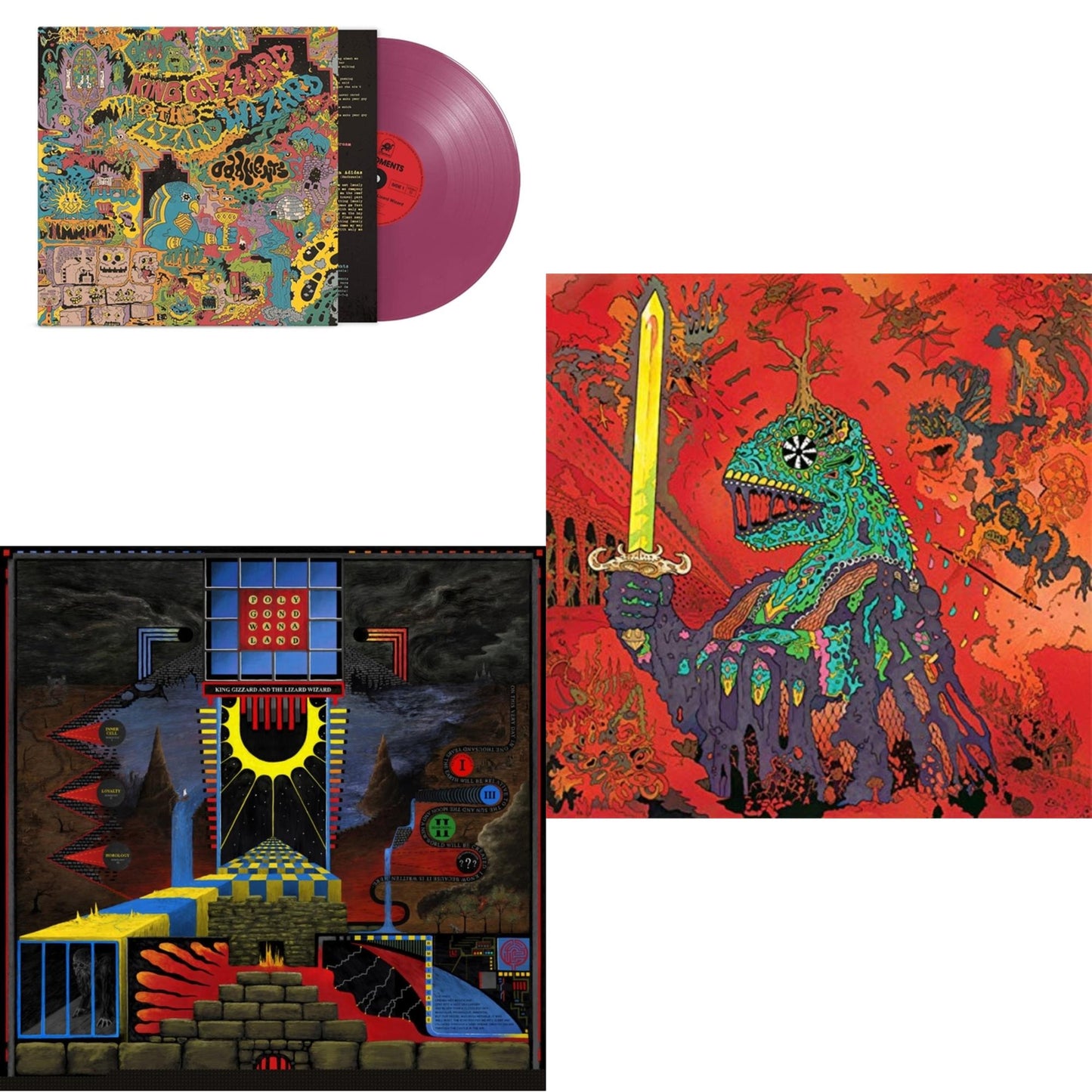 This is a 3 LP Vinyl SKU bundle.
1.This LP Vinyl is brand new.Format: LP VinylMusic Style: Psychedelic RockThis item's title is: PolygondwanalandArtist: King Gizzard & The Lizard WizardLabel: FlightlessBarcode: 880882321215Release Date: 3/16/2018
2.This LP Vinyl is brand new.