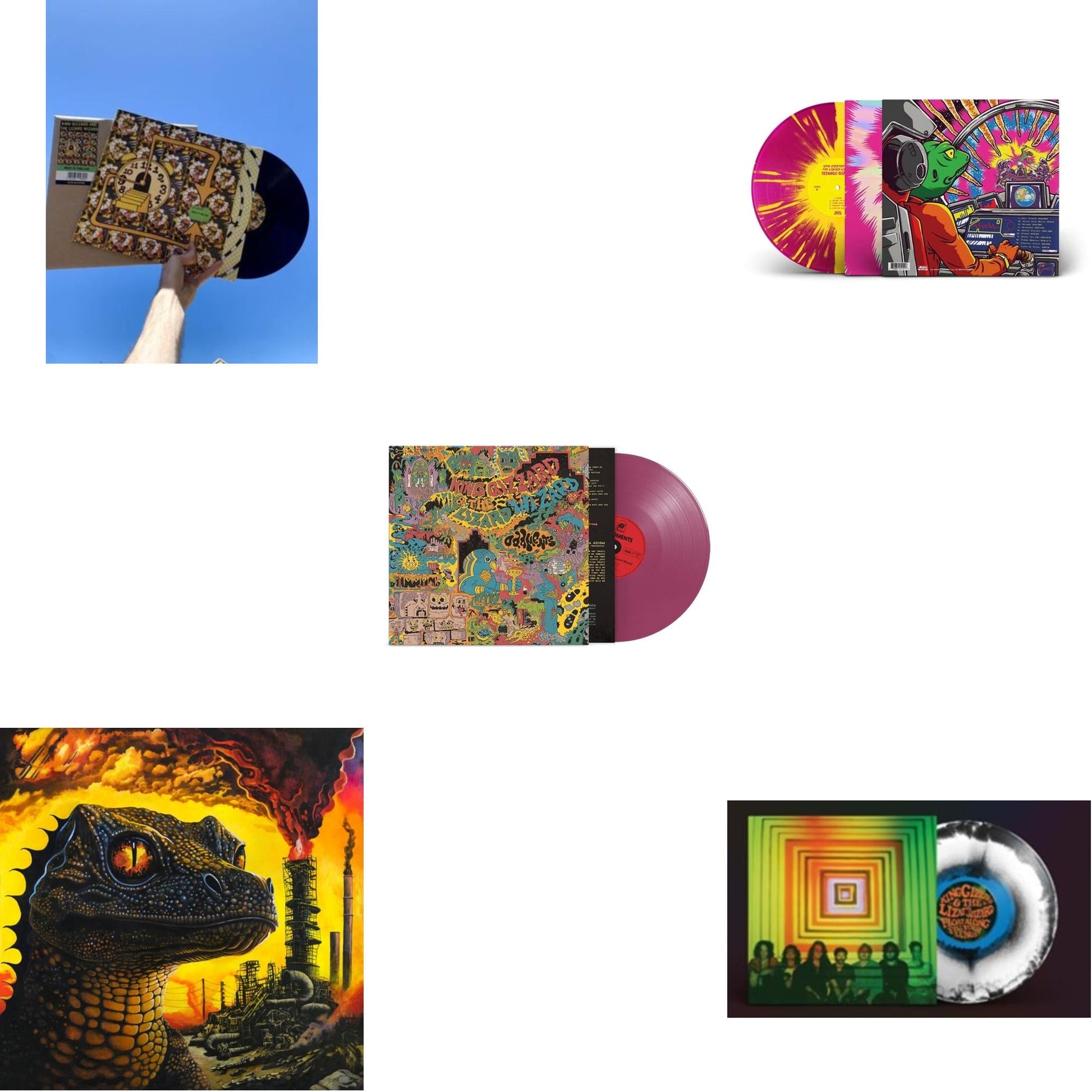 This is a 5 LP Vinyl SKU bundle.
1.This LP Vinyl is brand new.Format: LP VinylMusic Style: Psychedelic RockThis item's title is: Made In TimelandArtist: King Gizzard & The Lizard WizardLabel: KGLWBarcode: 5051083158589Release Date: 4/15/2022
2.This LP Vinyl is brand new.