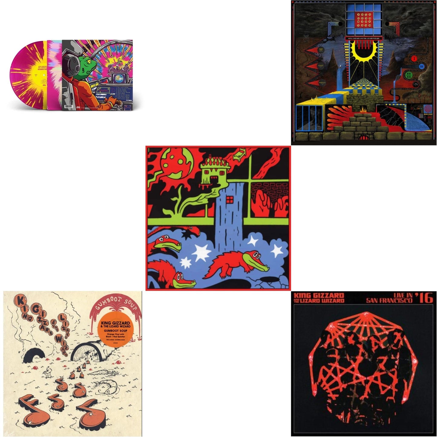 This is a 5 LP Vinyl SKU bundle.
1.This LP Vinyl is brand new.Format: LP VinylThis item's title is: Live In Paris '19 (Fuzz Club Official Bootleg)Artist: King Gizzard & The Lizard WizardLabel: FUZZ CLUBBarcode: 5060467887120Release Date: 5/28/2021
2.This LP Vinyl is brand new.