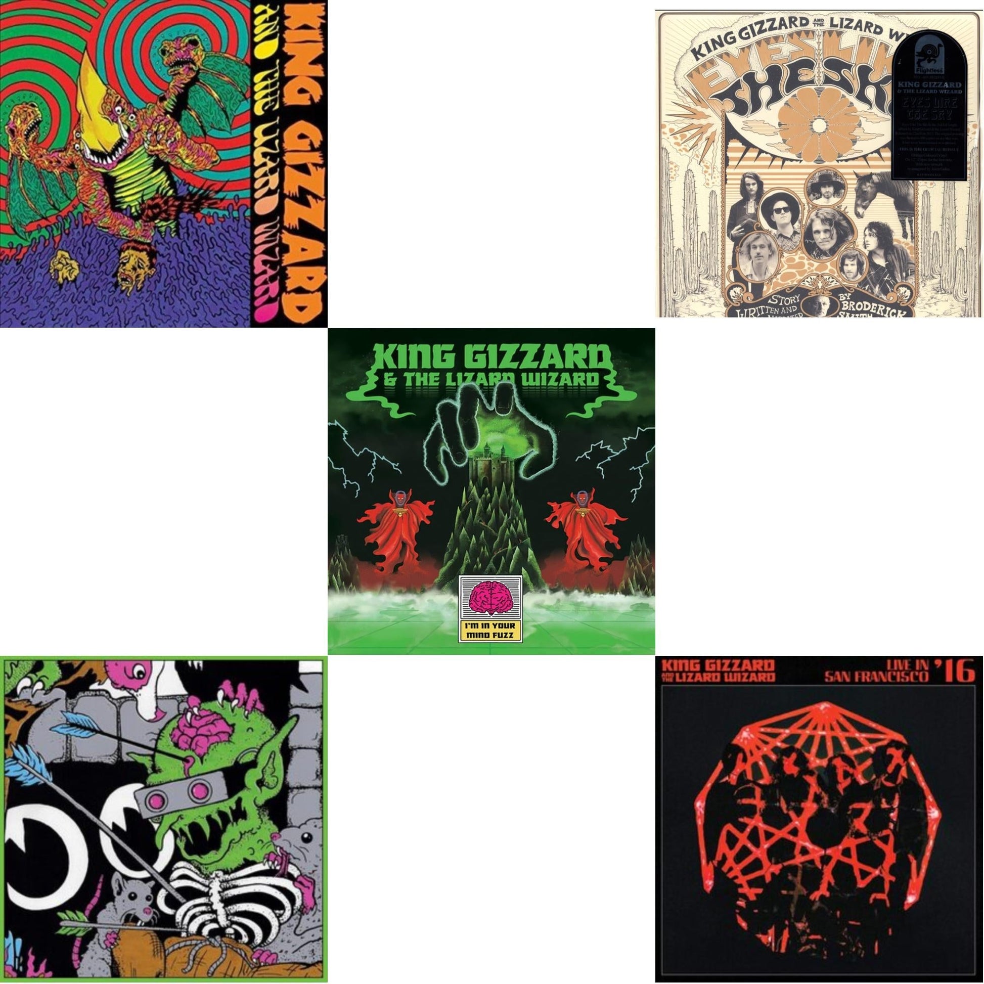 This is a 5 LP Vinyl SKU bundle.
1.This LP Vinyl is brand new.Format: LP VinylMusic Style: Garage RockThis item's title is: I'm In Your Mind FuzzArtist: King Gizzard & The Lizard WizardLabel: KGLWBarcode: 842812149726Release Date: 6/17/2022
2.This LP Vinyl is brand new.