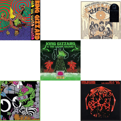 This is a 5 LP Vinyl SKU bundle.
1.This LP Vinyl is brand new.Format: LP VinylMusic Style: Garage RockThis item's title is: I'm In Your Mind FuzzArtist: King Gizzard & The Lizard WizardLabel: KGLWBarcode: 842812149726Release Date: 6/17/2022
2.This LP Vinyl is brand new.