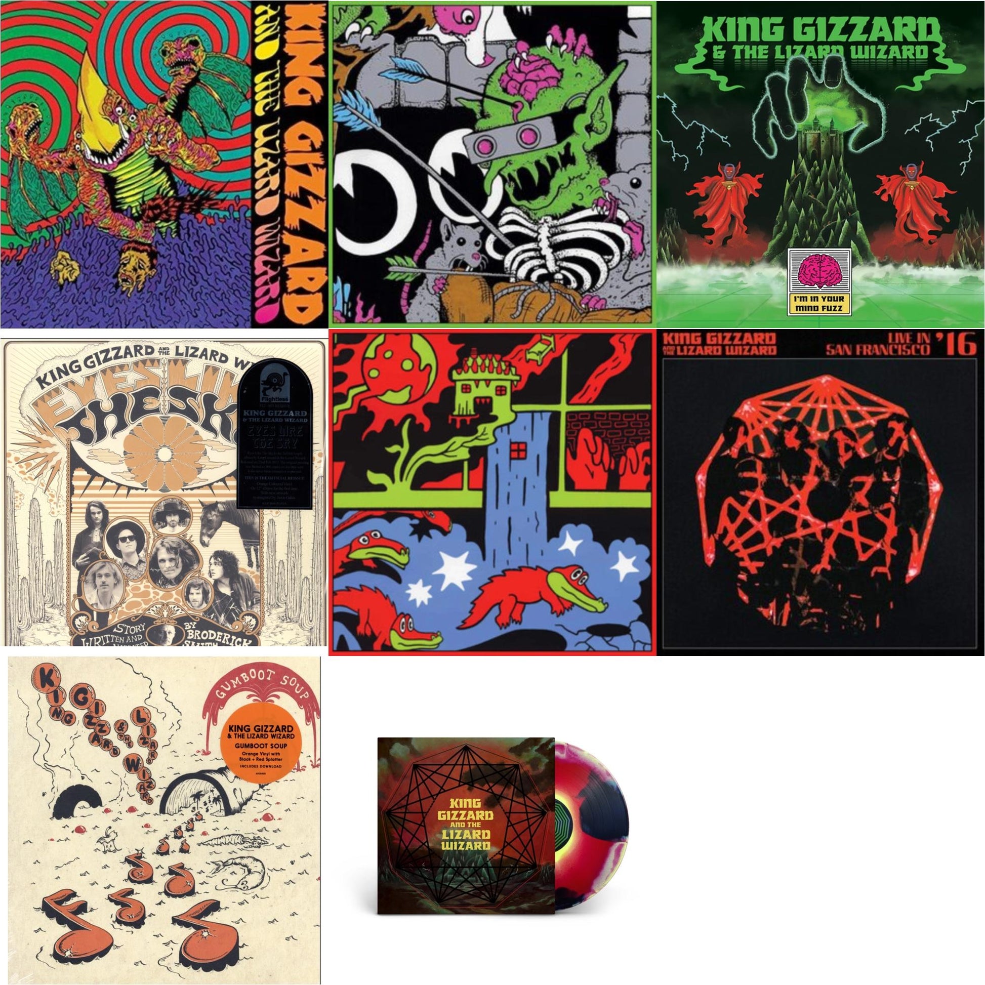 This is a 8 LP Vinyl SKU bundle.
1.This LP Vinyl is brand new.Format: LP VinylMusic Style: Garage RockThis item's title is: Willoughby's Beach (Tangerine LP Vinyl)Artist: King Gizzard & The Lizard WizardLabel: ATO RECORDSBarcode: 880882339319Release Date: 11/16/2018
2.