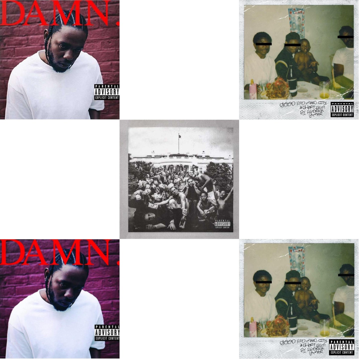 This is a 5 CD SKU bundle.
1.This CD is brand new.Format: CDMusic Style: ConsciousThis item's title is: Damn.Artist: Kendrick LamarLabel: AFTERMATHBarcode: 602557611755Release Date: 4/14/2017
2.This CD is brand new.