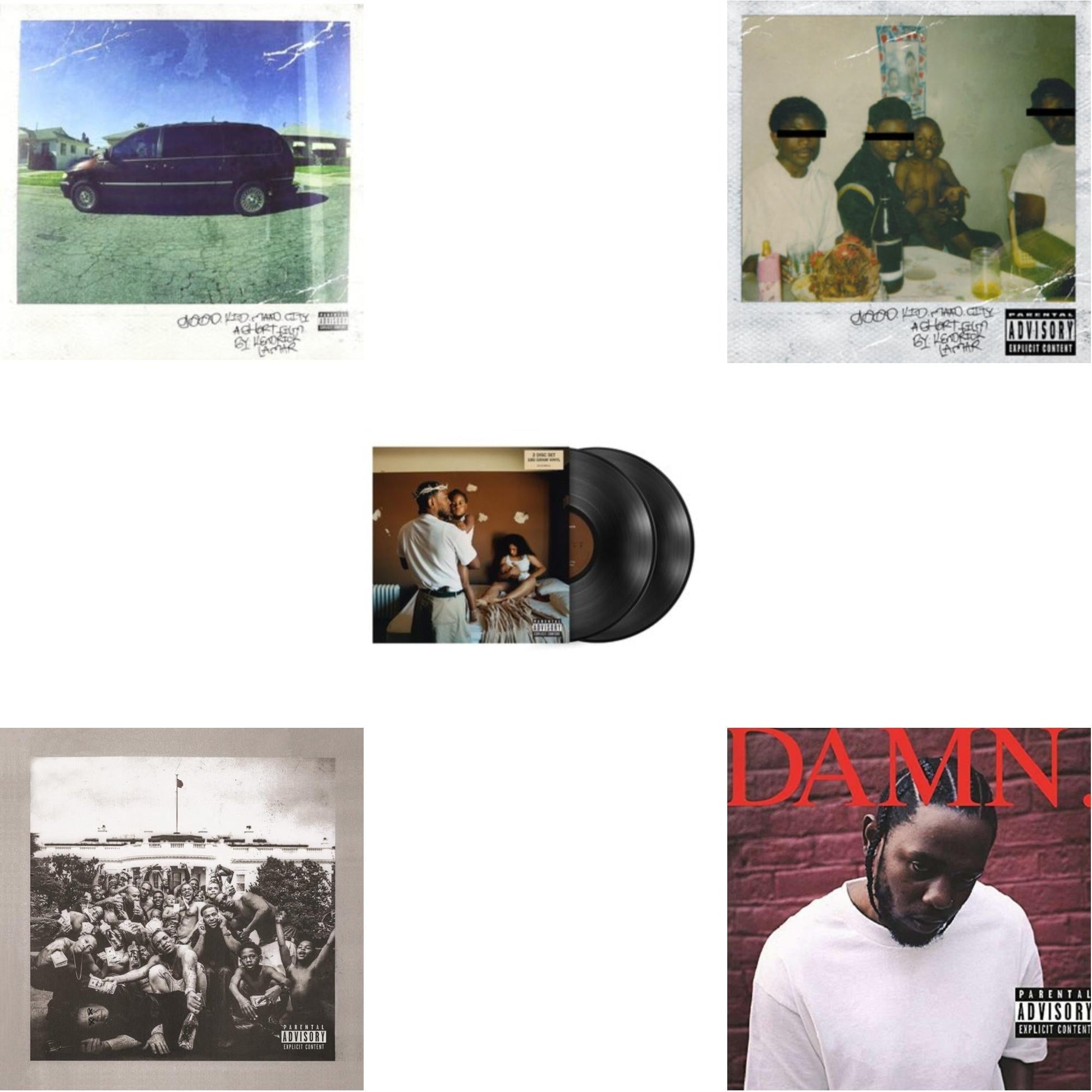 This is a 5 LP Vinyl SKU bundle.
1.This LP Vinyl is brand new.Format: LP VinylMusic Style: Post-PunkThis item's title is: Good Kid, M.A.A.D CityArtist: Kendrick LamarLabel: IGABarcode: 602537192267Release Date: 10/22/2012
2.This LP Vinyl is brand new.